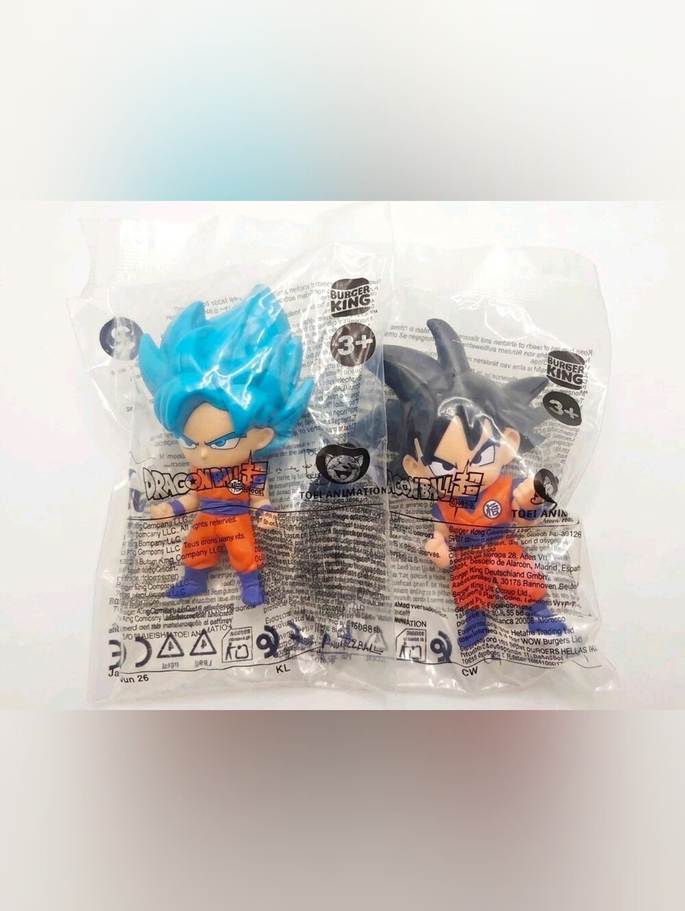Lot of (2) New Burger King Dragonball Z Super Saiyan Goku Kid Meal Toy #1 #2 NiB